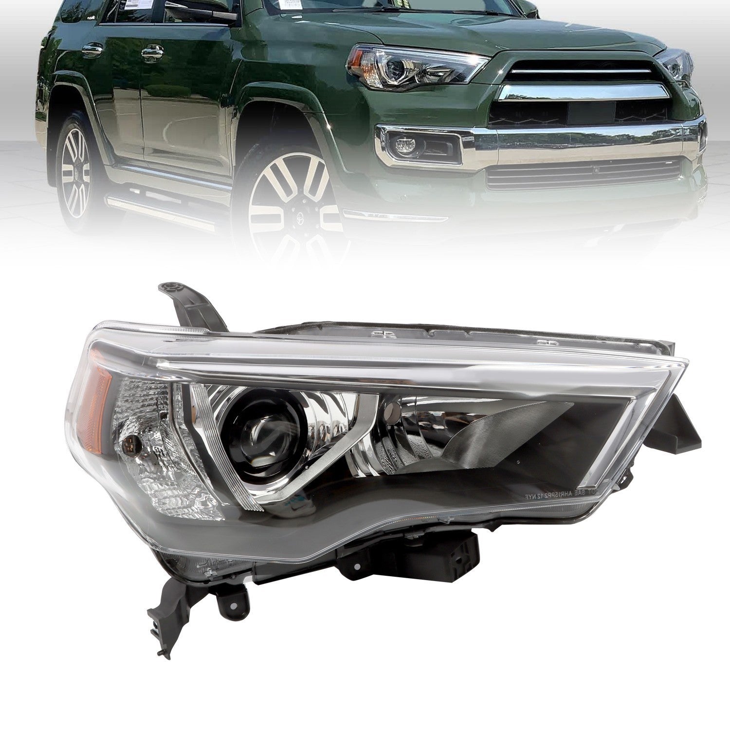 Black Front Headlight Right Side Replacement for 2021-2023 Toyota 4Runner