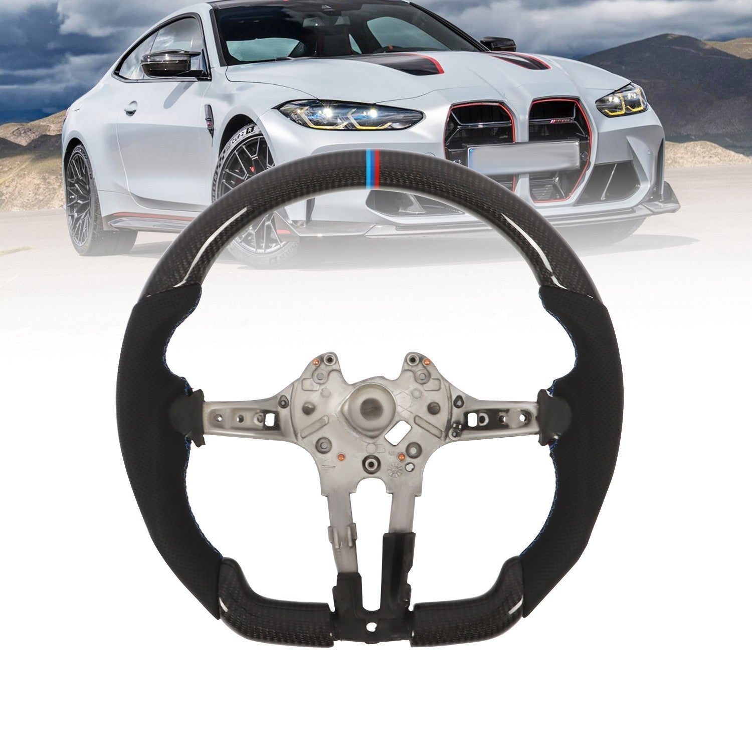 Black Carbon Fiber Steering Wheel for BMW M2 M3 M4 F80 F15 F30 M Sports
