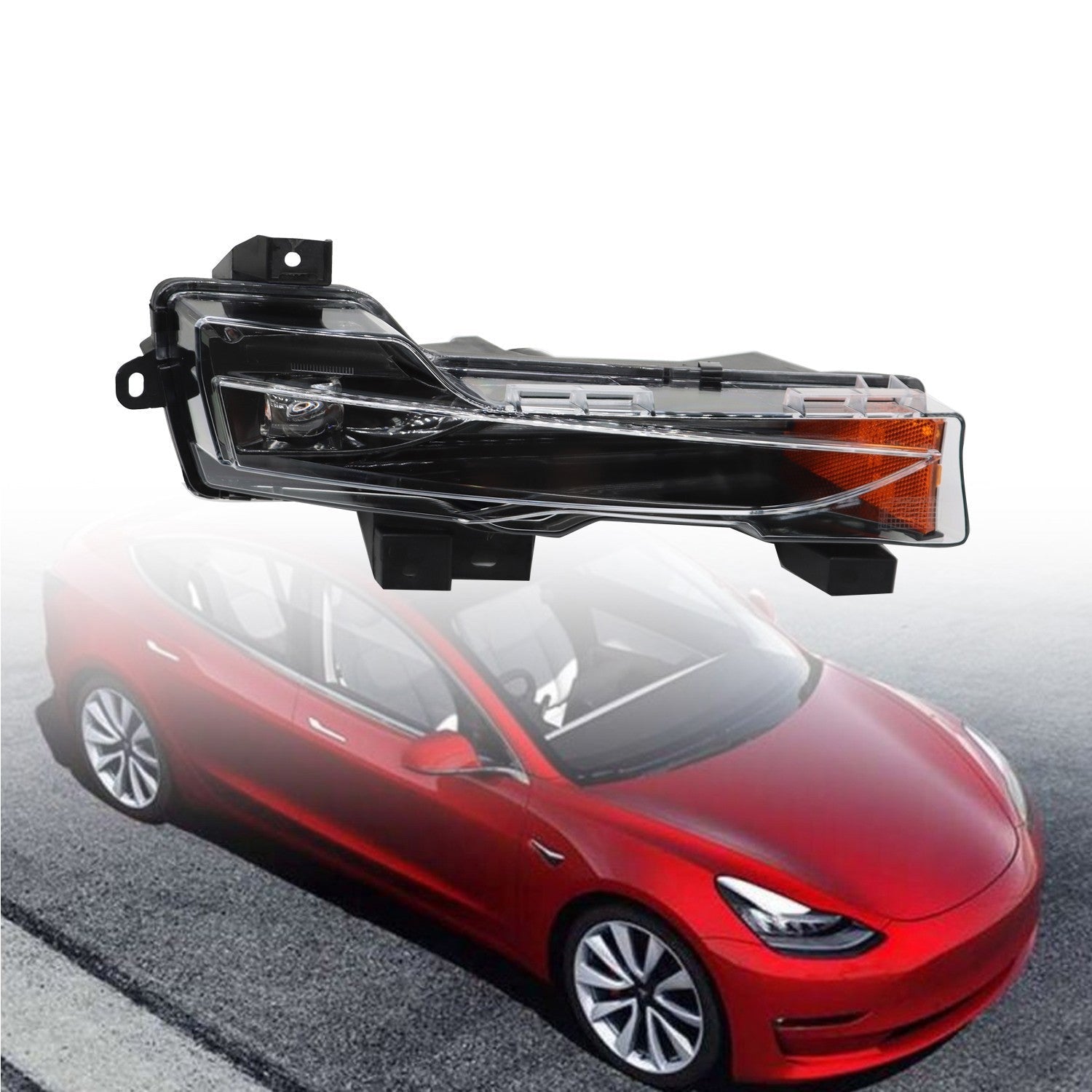 Right Fog Light DRL Bumper Lamp for 2017-2023 Tesla Model 3/Y Passenger Side