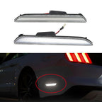 Clear Lens White LED Rear Side Marker Signal Lights for 2015-21 Ford Mustang