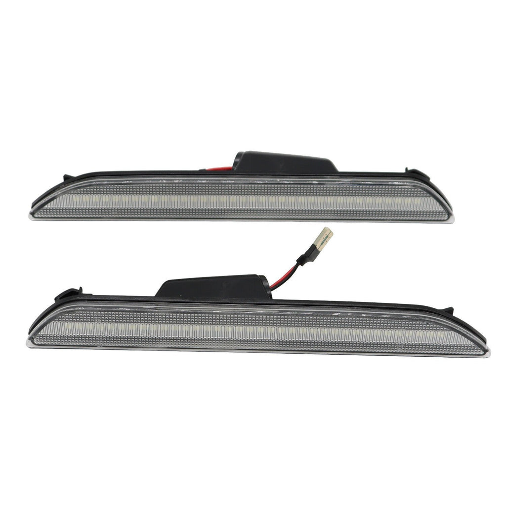 Clear Lens White LED Rear Side Marker Signal Lights for 2015-21 Ford Mustang