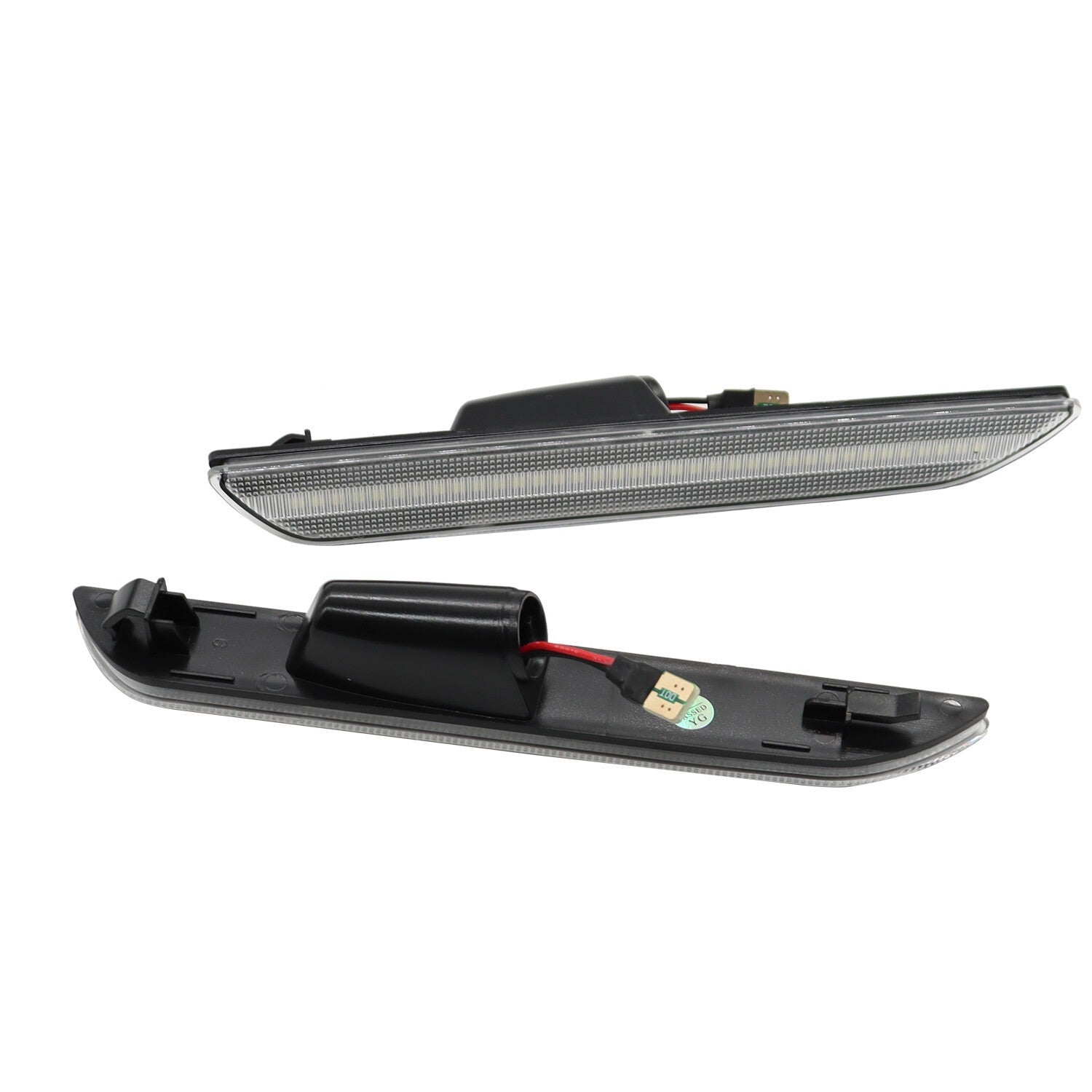 Clear Lens White LED Rear Side Marker Signal Lights for 2015-21 Ford Mustang