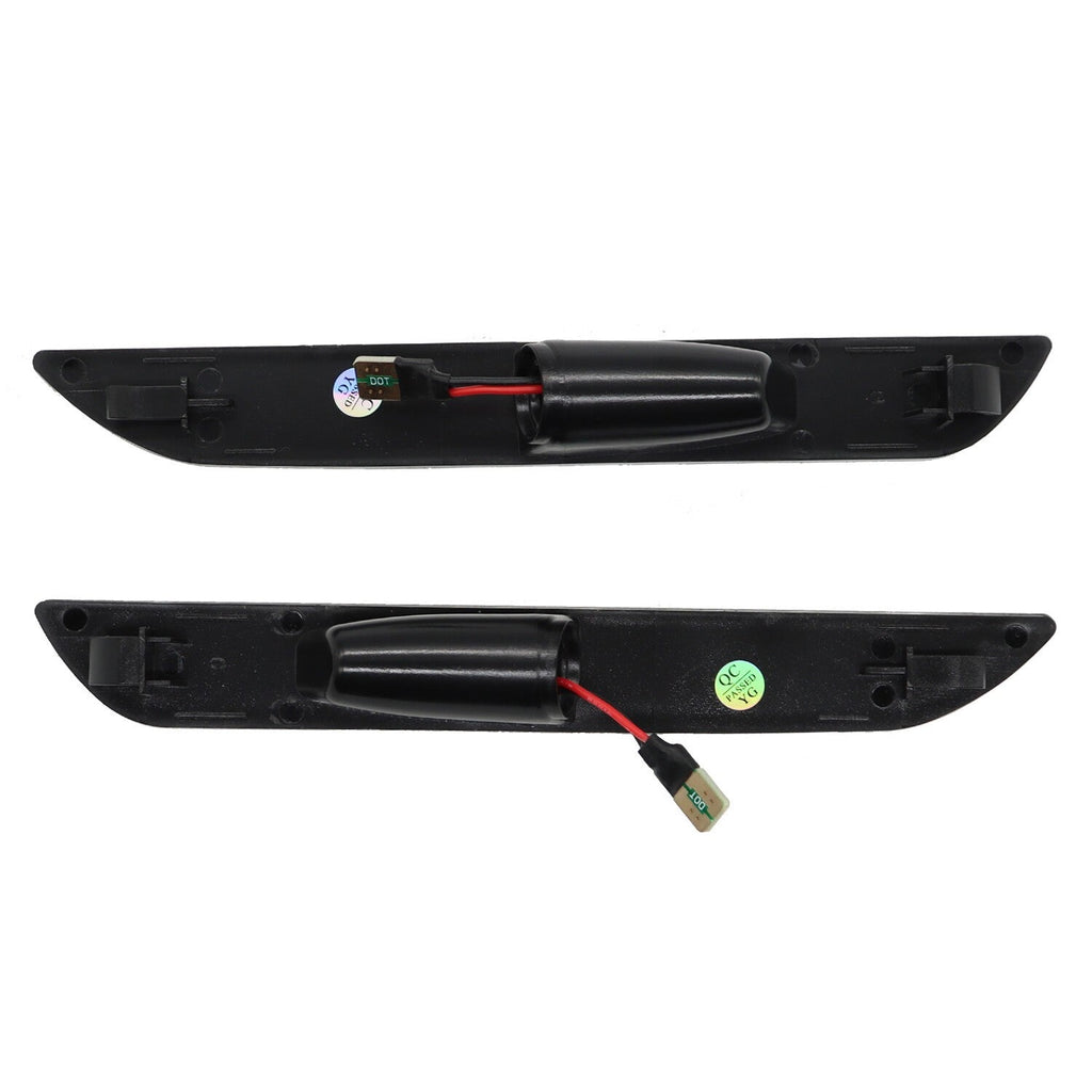 Clear Lens White LED Rear Side Marker Signal Lights for 2015-21 Ford Mustang