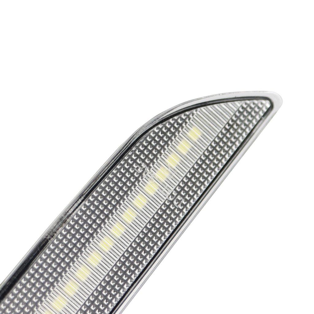Clear Lens White LED Rear Side Marker Signal Lights for 2015-21 Ford Mustang