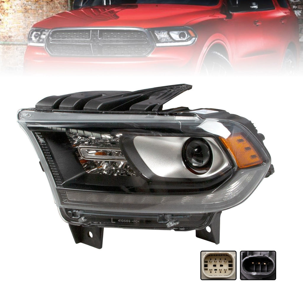 Black HID Left Driver Headlight for Dodge Durango 2016-2020