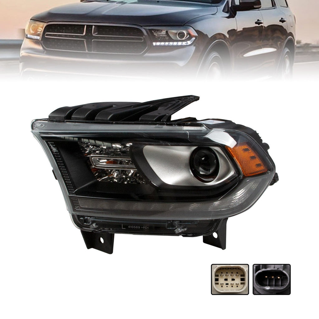 Black HID Left Driver Headlight for Dodge Durango 2016-2020