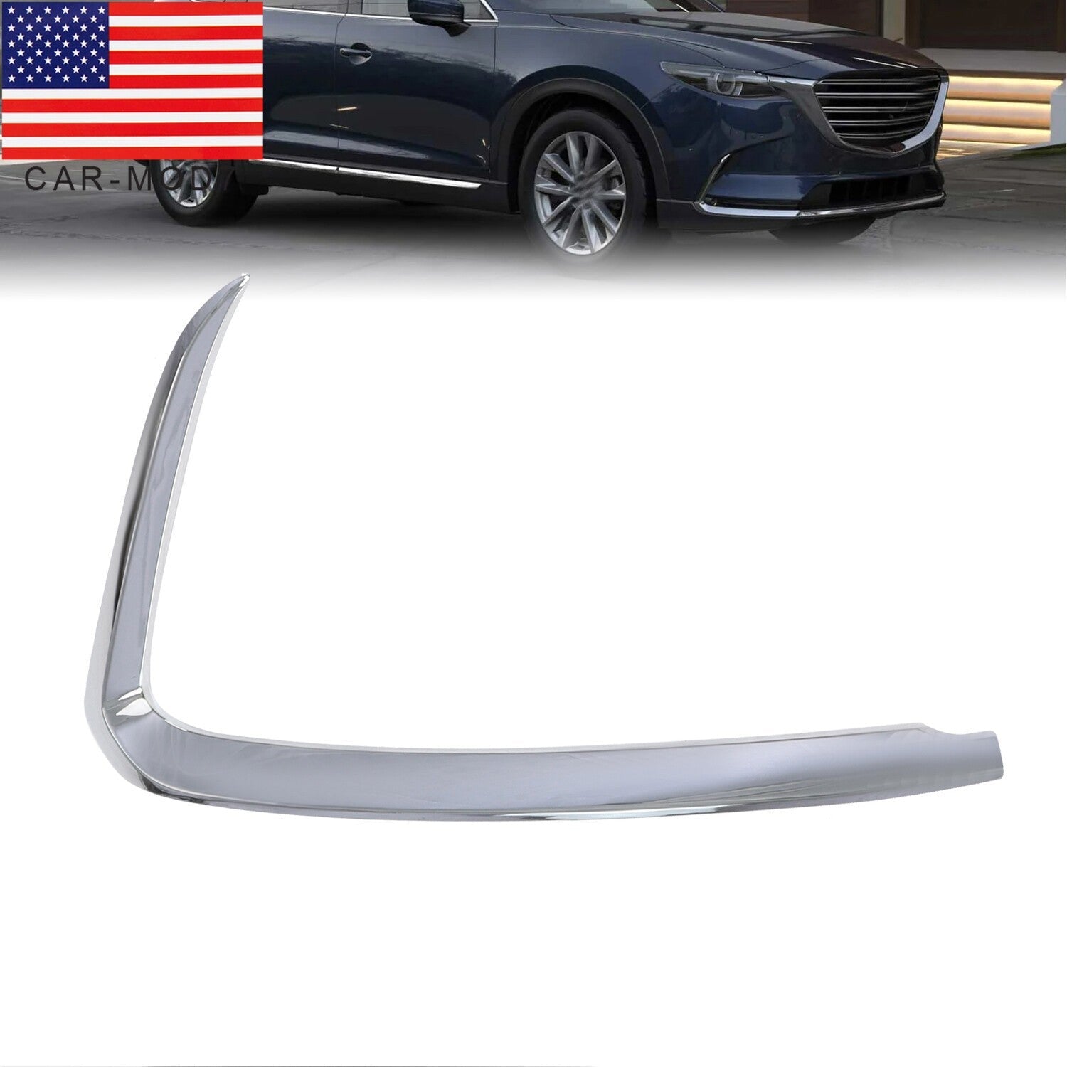 Chrome Front Passenger Lower Bumper Trim Molding for 2016-2023 Mazda CX-9
