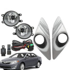 Bumper Fog Light with Chrome Cover for 2012-2014 Toyota Camry L LE XLE