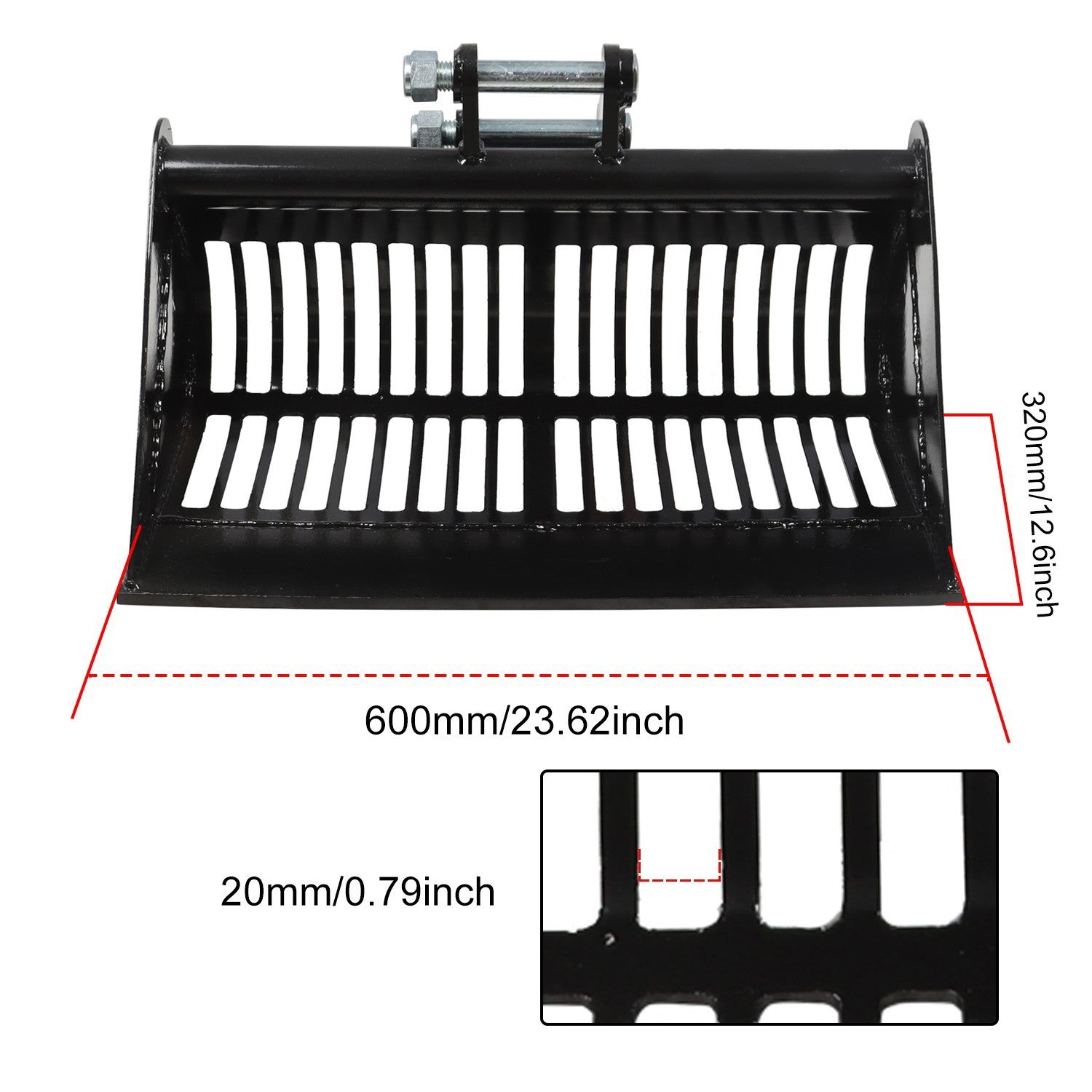 600mm Screening Skeleton Bucket Attachment for Mini Excavators Diggers