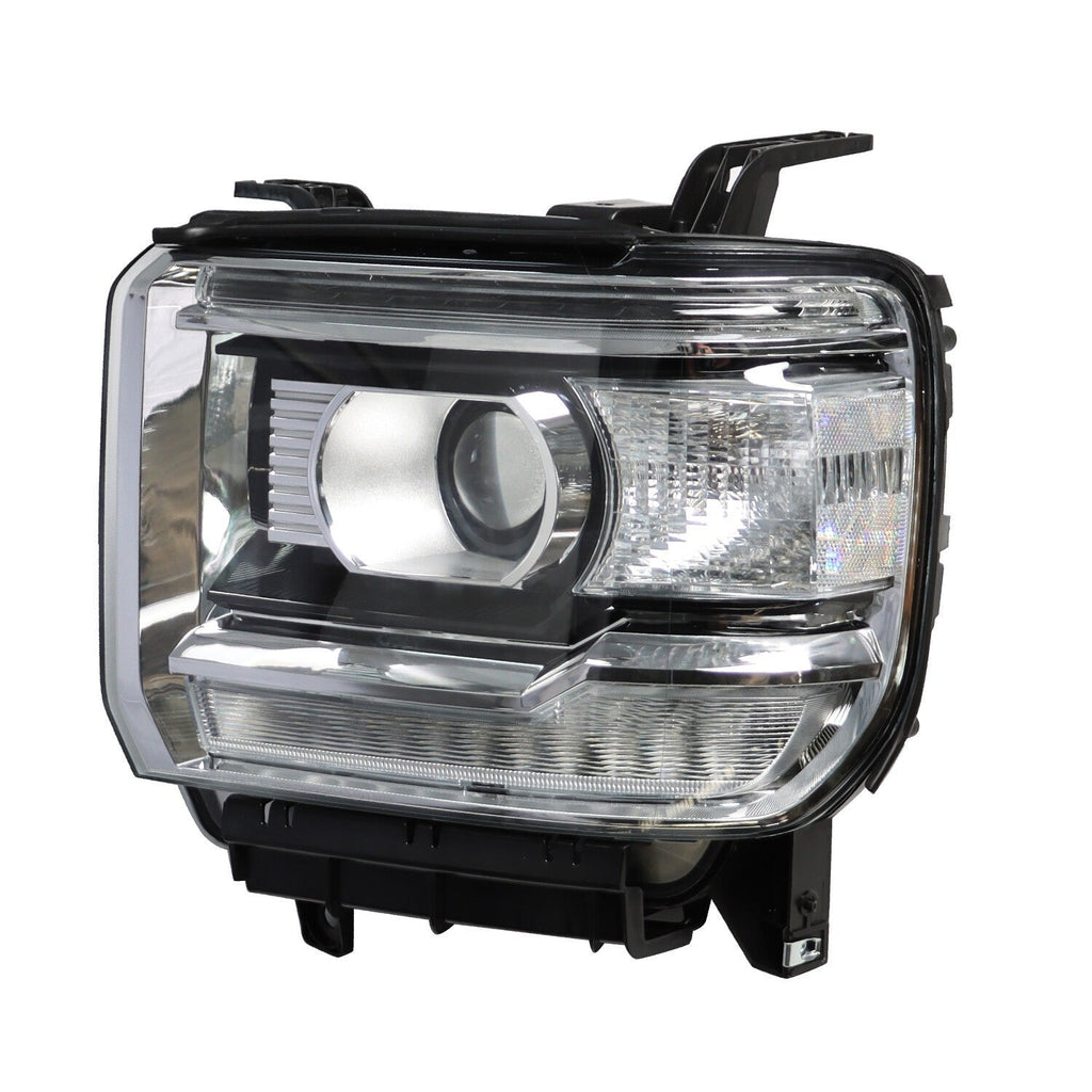 Black LED DRL Projector Headlights for 2014-18 GMC Sierra 1500 2500HD 3500HD