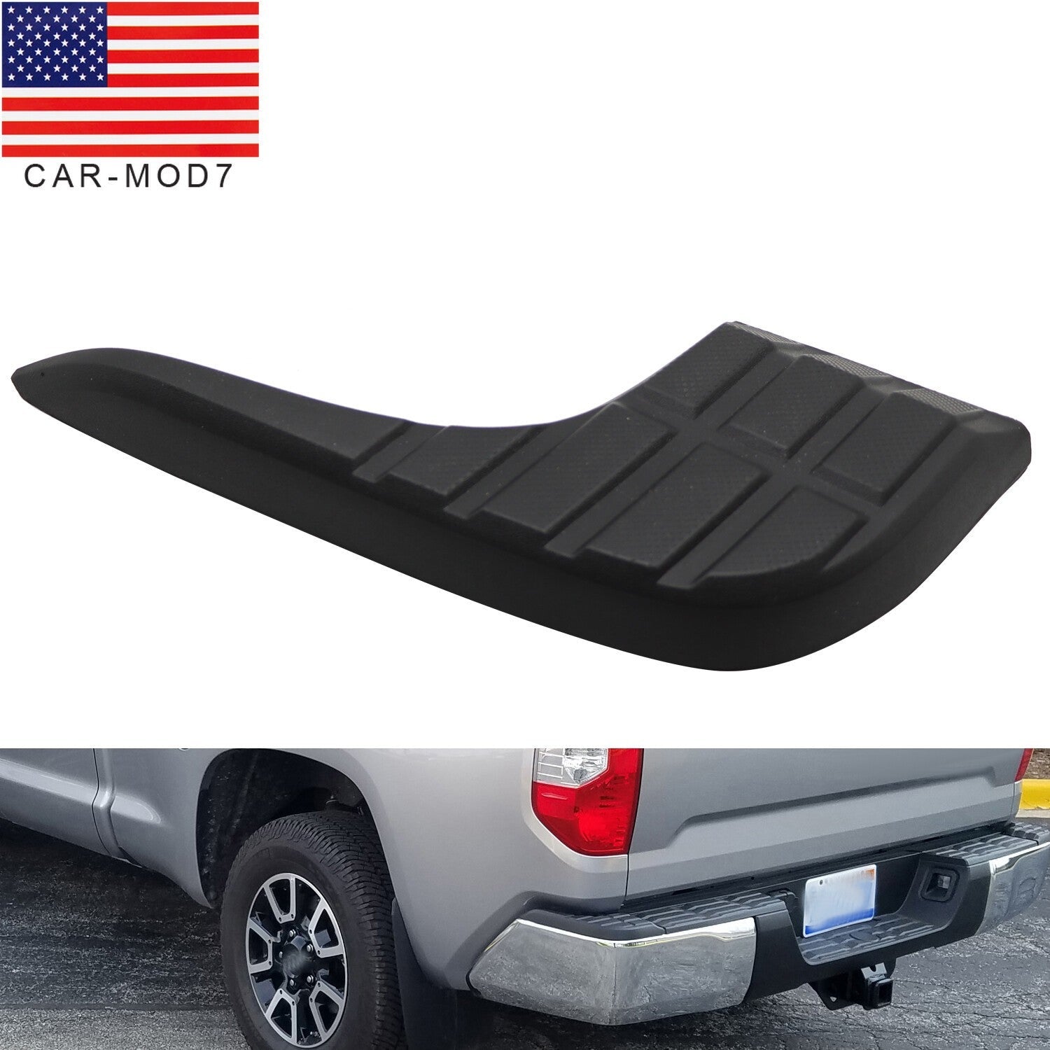 Black Left Rear Bumper Step Pad for Toyota Tundra 2014-2021 Driver Side
