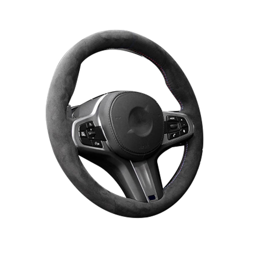 Black Alcantara Suede Steering Wheel Cover Hand-Stitched for BMW G20 G80 M340i