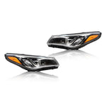 Chrome Halogen Headlight Assembly Pair for 2015-2017 Hyundai Sonata