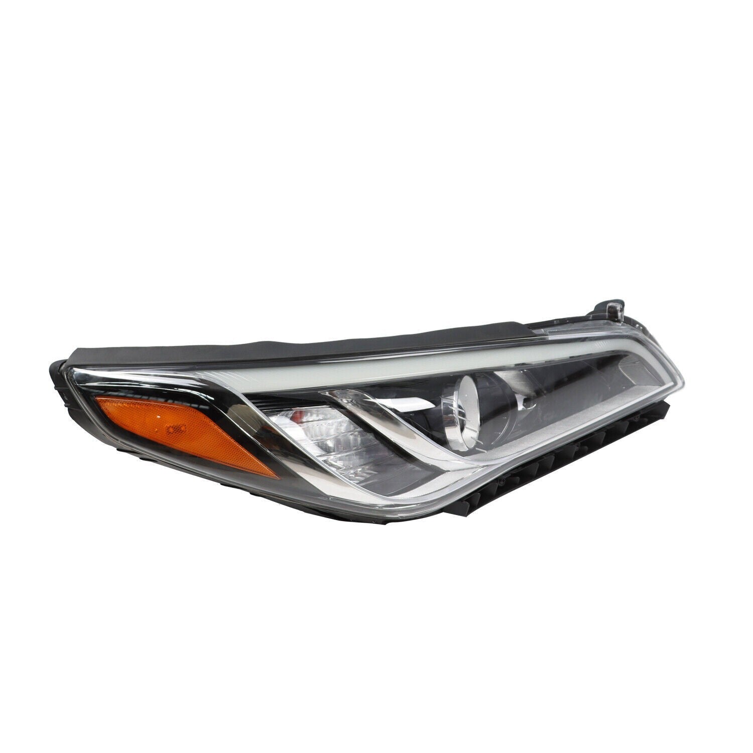 Chrome Halogen Headlight Assembly Pair for 2015-2017 Hyundai Sonata