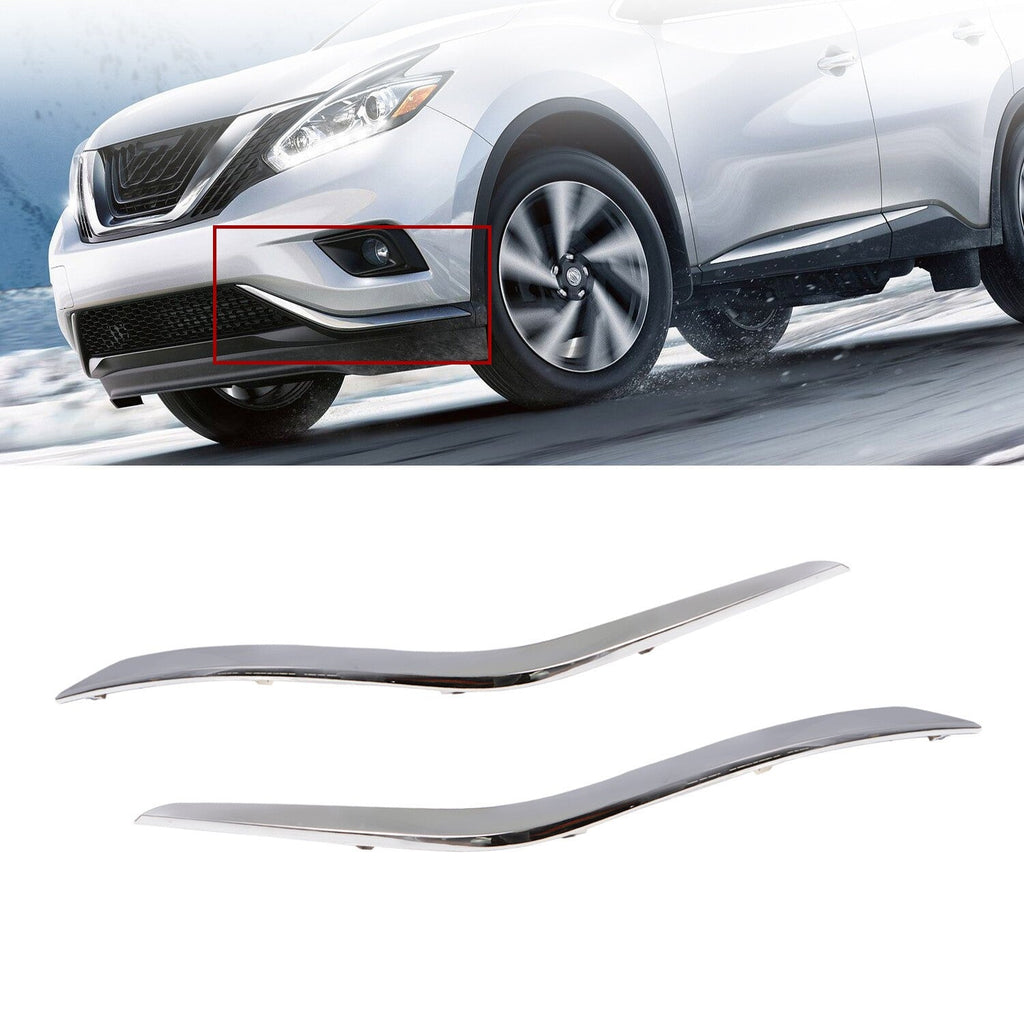 Chrome Front Lower Bumper Trim Set for 2015-2018 Nissan Murano Left & Right
