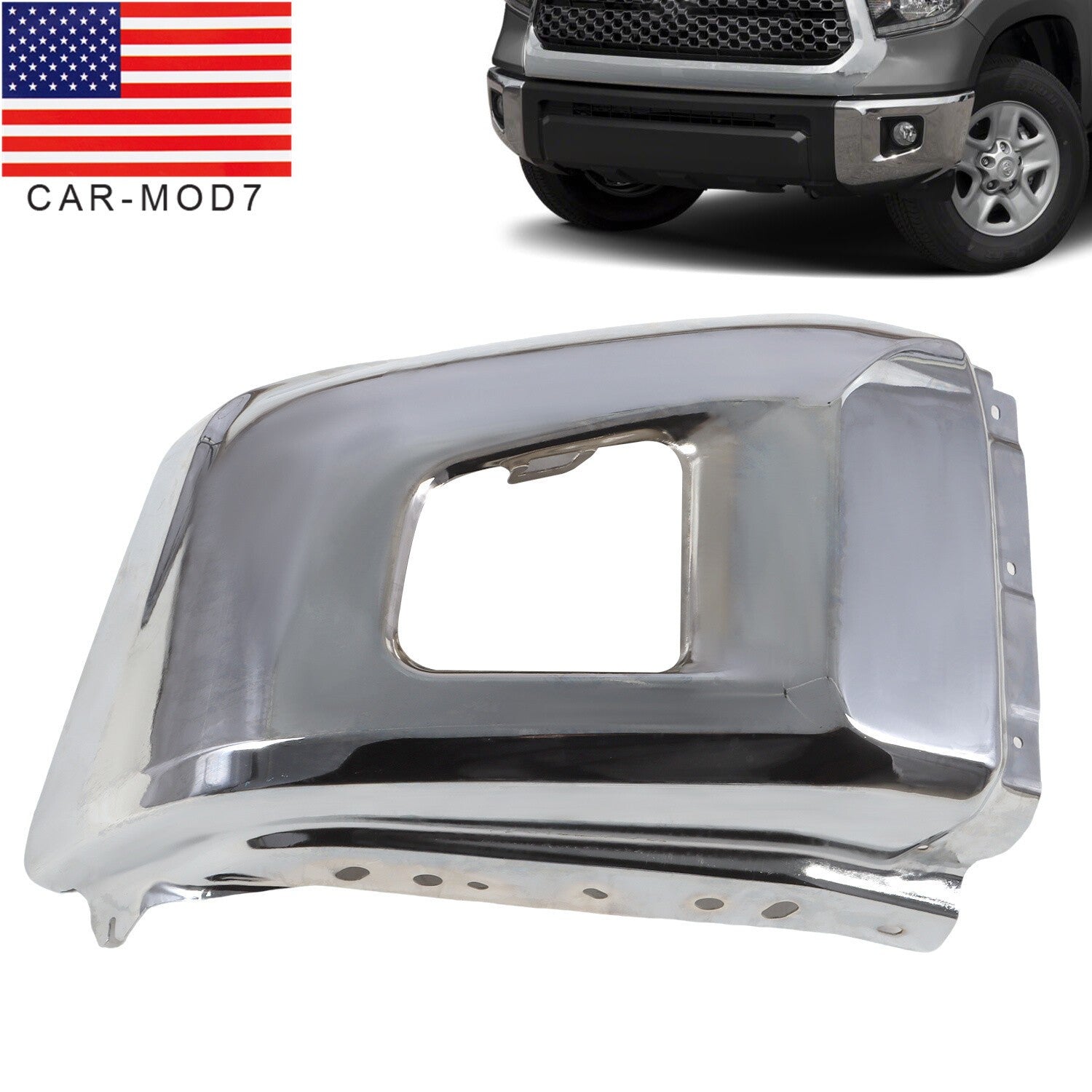 2014-2021 Toyota Tundra Front Left Chrome Steel Bumper End 521130C040