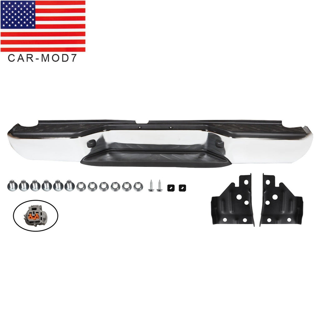 Chrome Rear Bumper Assembly Ni1103114 for Nissan Frontier 2005-2021 No Sensor