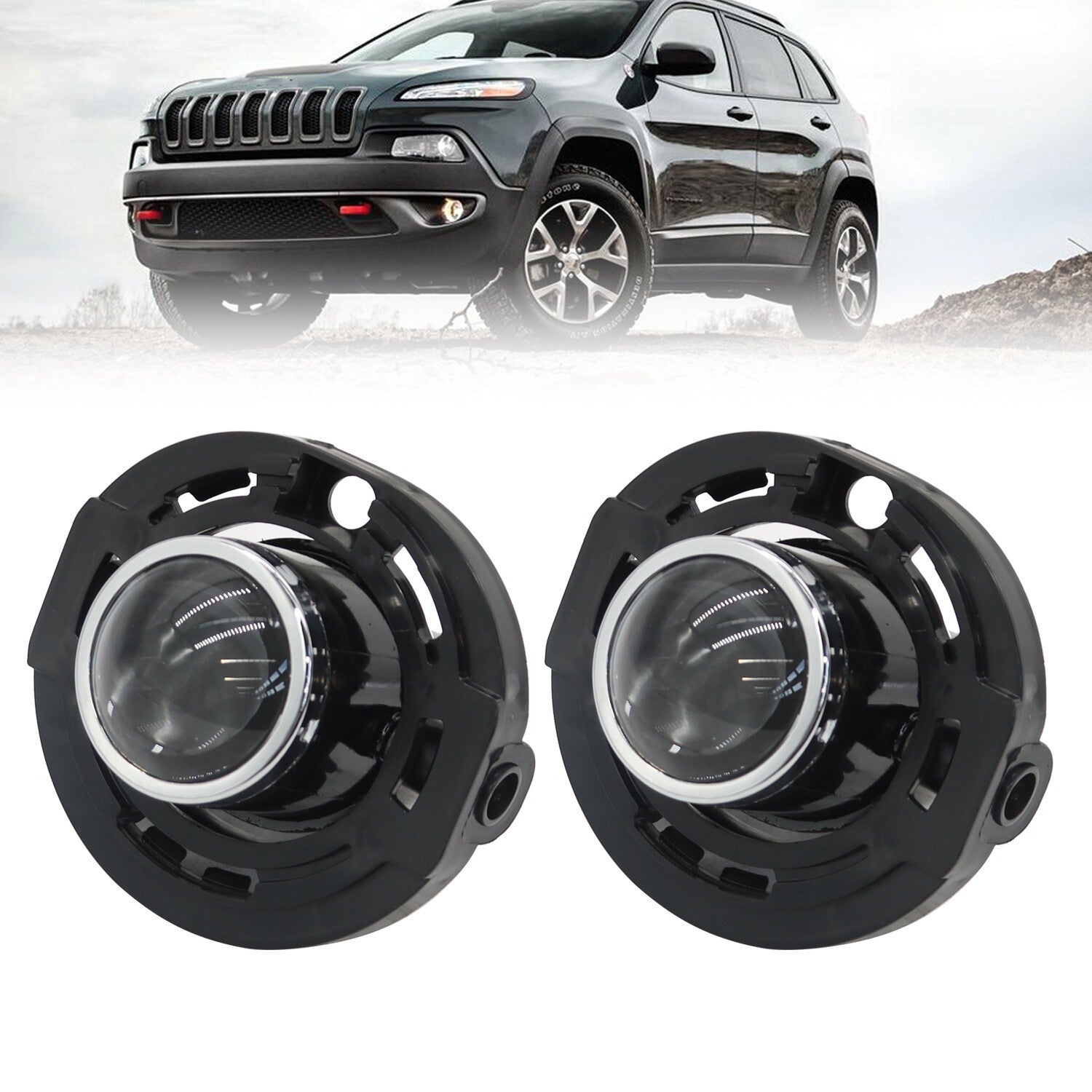 Fit for 2014-2021 Jeep Grand Cherokee Front Fog Lights Left & Right Clear Lens