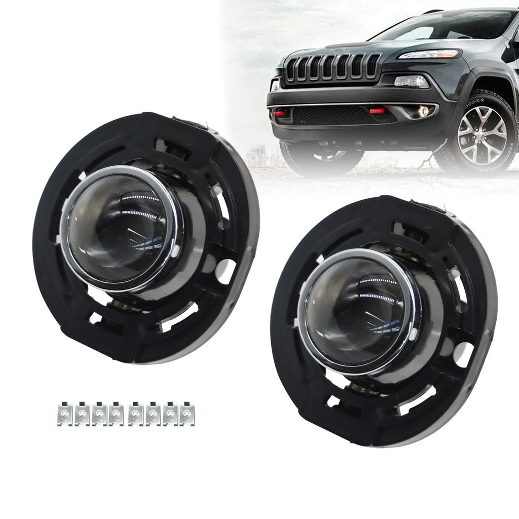 Fit for 2014-2021 Jeep Grand Cherokee Front Fog Lights Left & Right Clear Lens