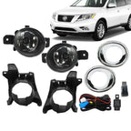 2013-2016 Nissan Pathfinder Driving Fog Lights with Chrome Bezel Lamp
