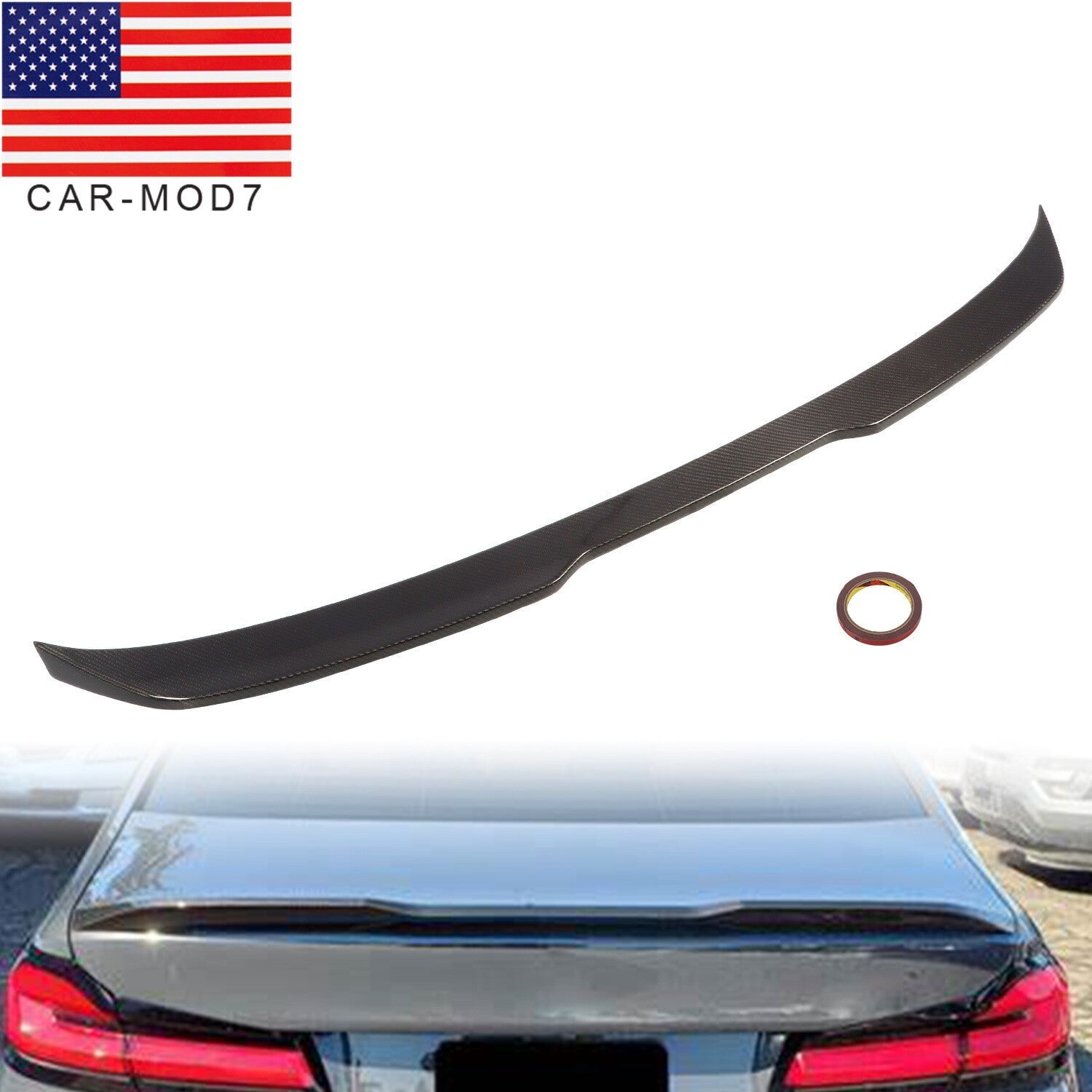 CS Style Carbon Fiber Trunk Spoiler Wing for 2017-2023 BMW G30 530i 540i M5