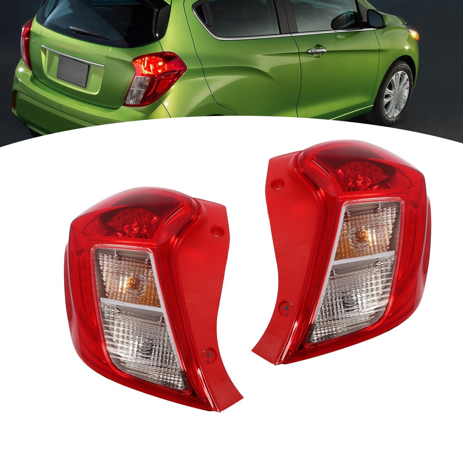 Chevy Spark 2016-2022 Rear Stop Tail Light Lamp Halogen Driver & Passenger Set