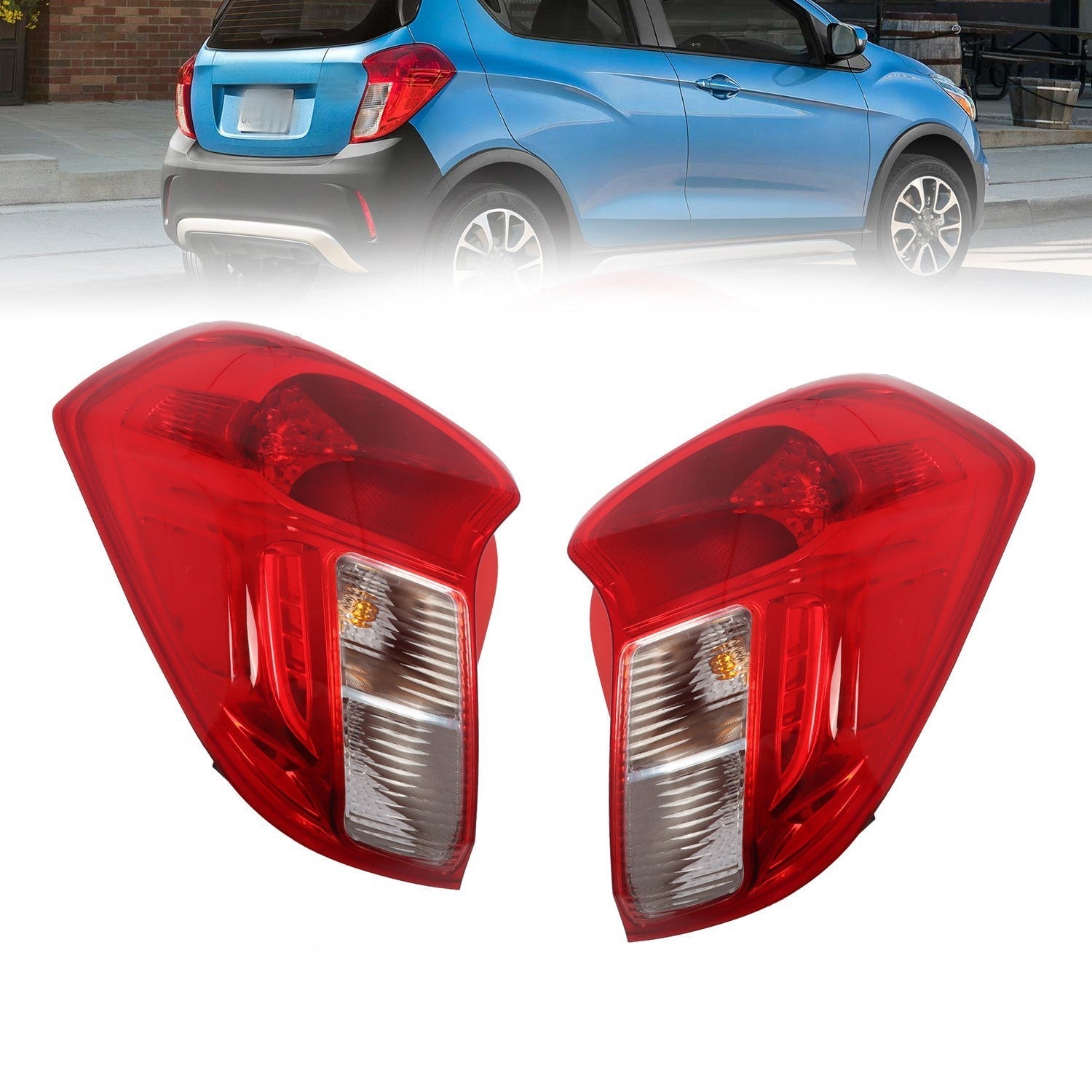Chevy Spark 2016-2022 Rear Stop Tail Light Lamp Halogen Driver & Passenger Set
