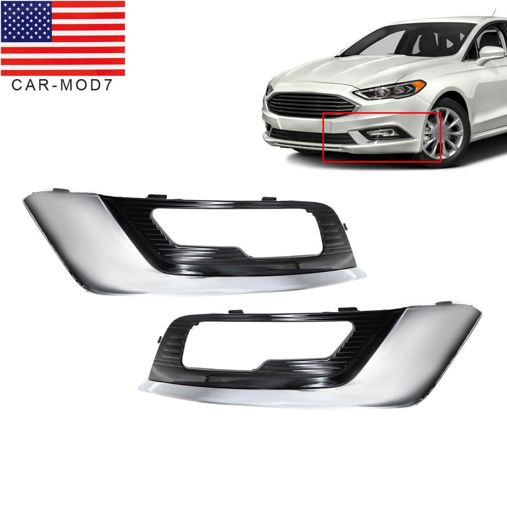 2017-2018 Ford Fusion Chrome Fog Light Bezel Trim Driver & Passenger Set