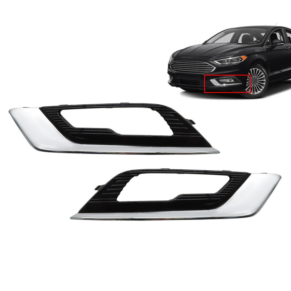 2017-2018 Ford Fusion Chrome Fog Light Bezel Trim Driver & Passenger Set