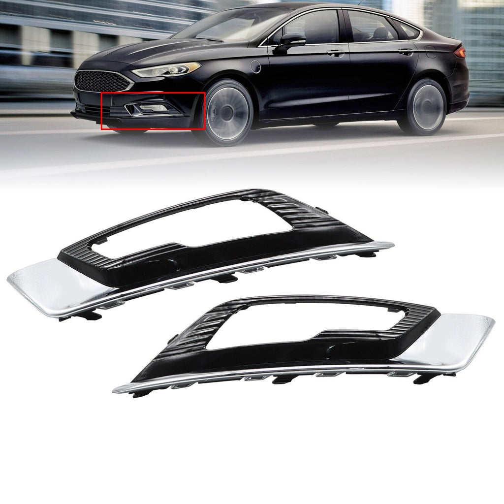 2017-2018 Ford Fusion Chrome Fog Light Bezel Trim Driver & Passenger Set