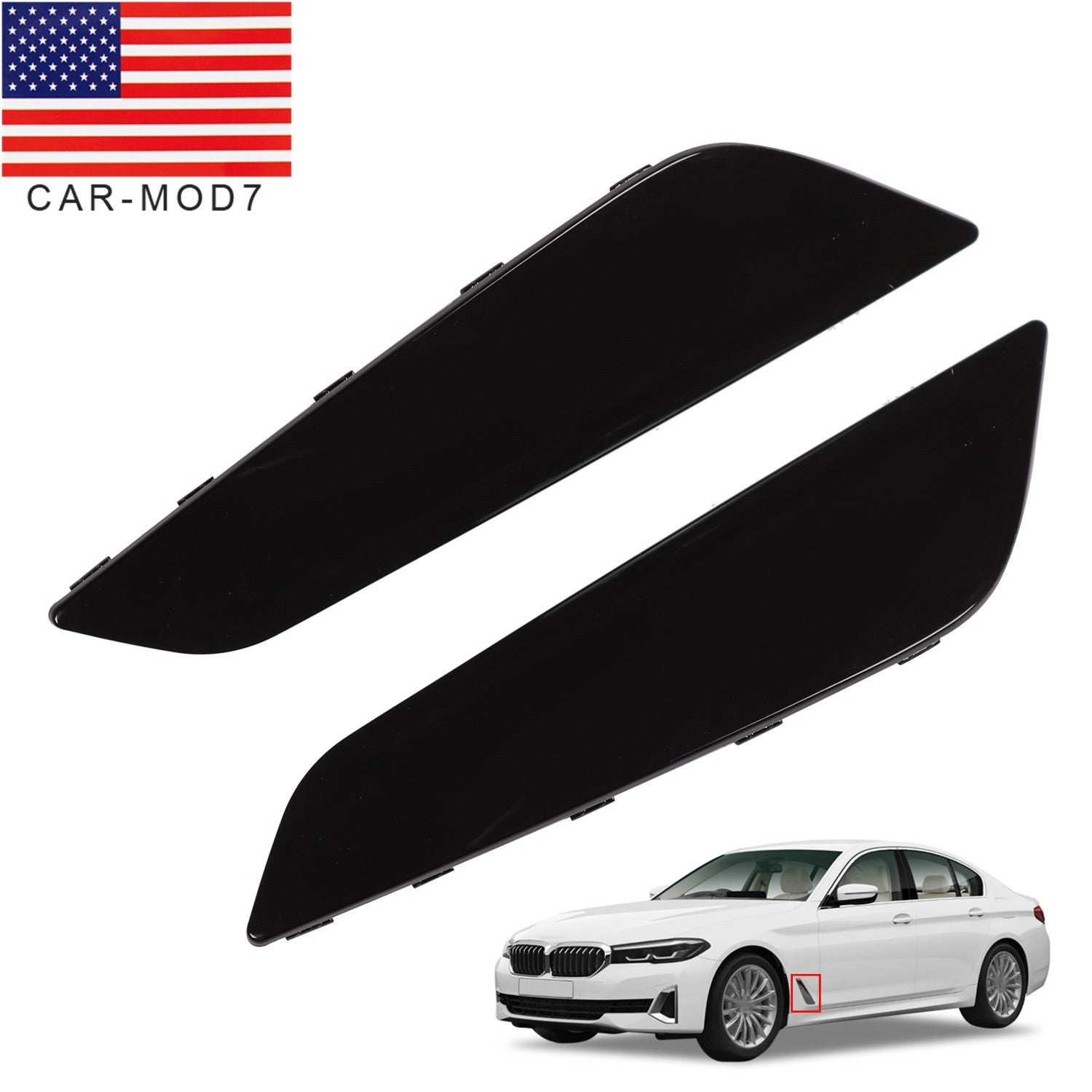 Gloss Black Fender Duct Trim Left & Right for 2017-2023 BMW G30 5 Series