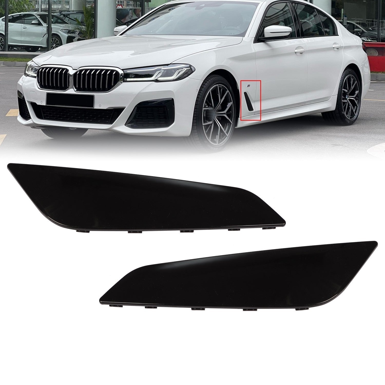 Gloss Black Fender Duct Trim Left & Right for 2017-2023 BMW G30 5 Series