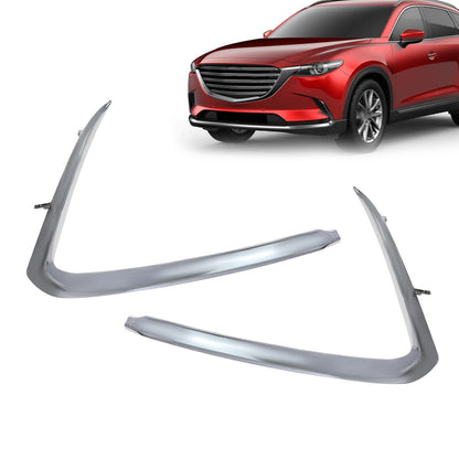Chrome Bumper Trim Set Front Driver & Passenger Side for 2016-2022 Mazda CX-9