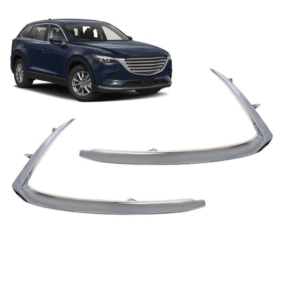Chrome Bumper Trim Set Front Driver & Passenger Side for 2016-2022 Mazda CX-9