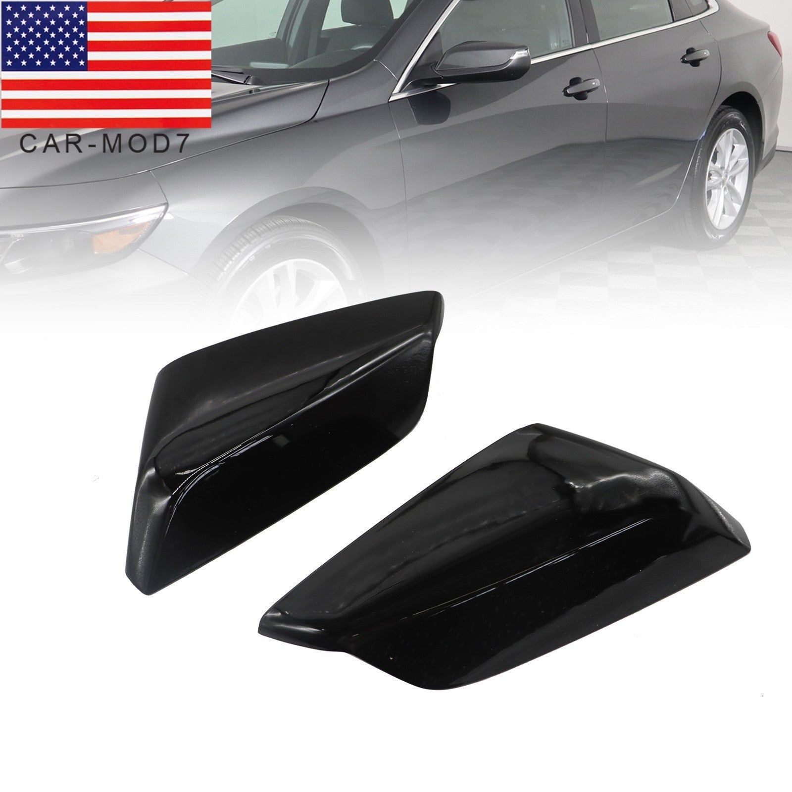 Glossy Mirror Cover Caps for 2016-2020 Chevrolet Malibu Driver & Passenger Side