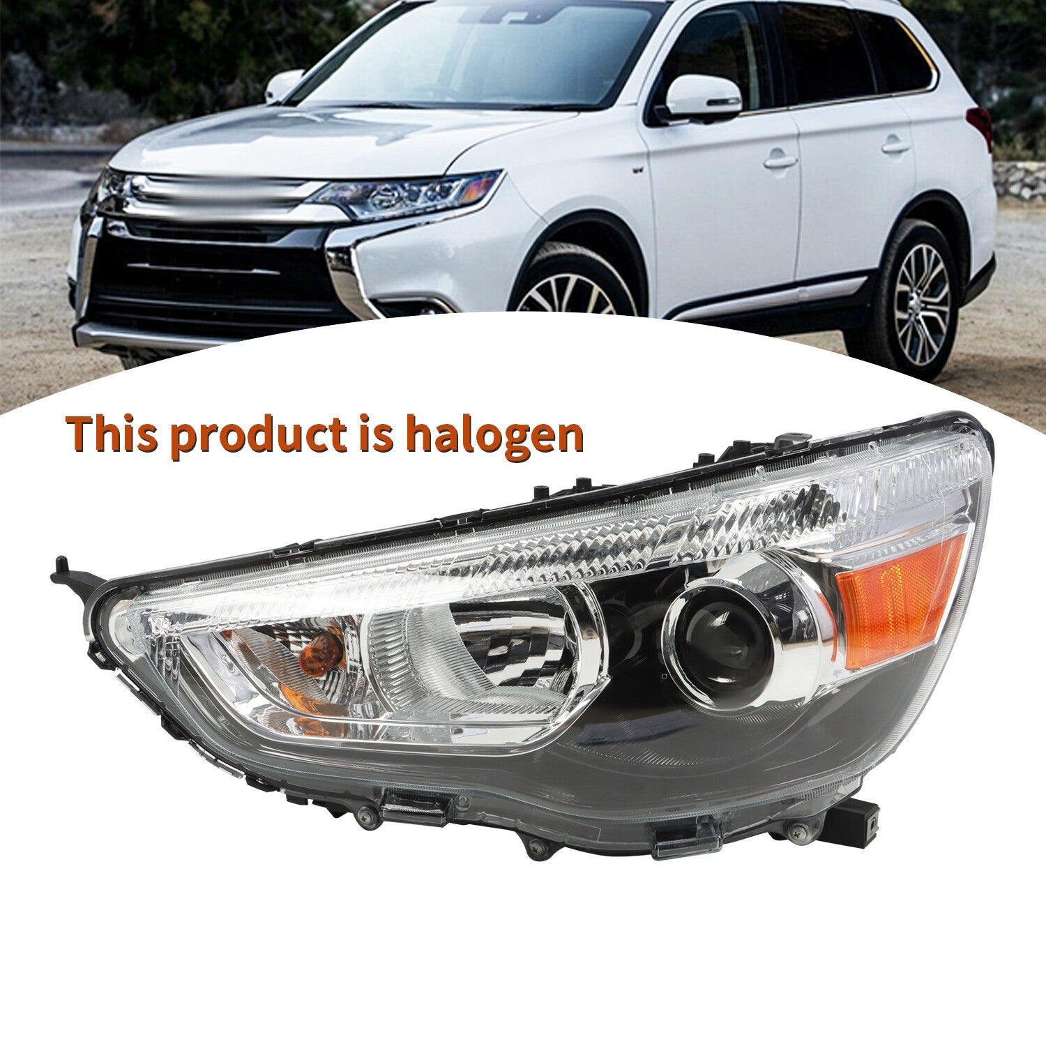 Left Side Driver Headlight Clear Lens for 2011-2019 Mitsubishi Outlander Sport