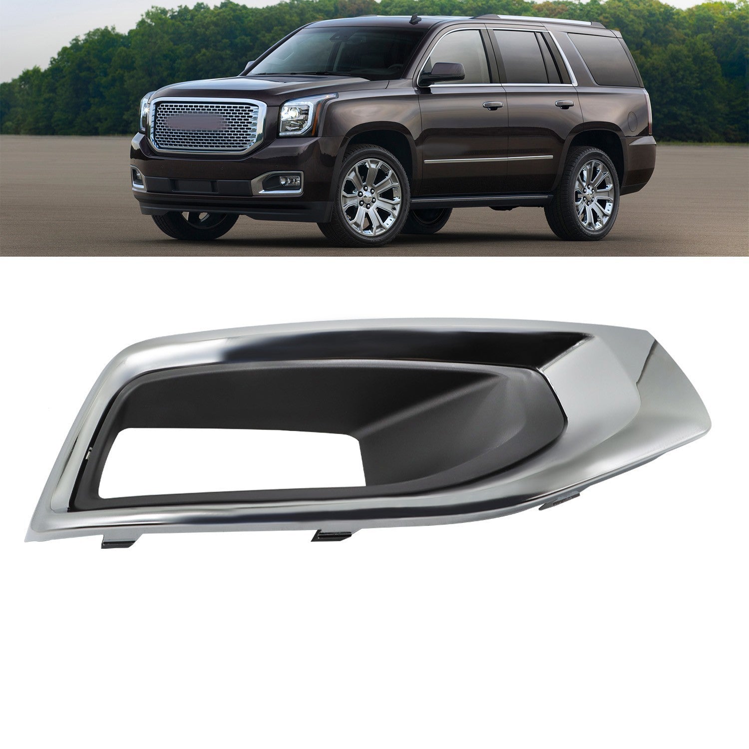 Driver Side Fog Light Chrome Trim Cover for GMC Yukon XL 2015-2020