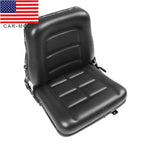 Universal Fold Down Tractor Forklift Seat with Micro Switch and Slide - Black