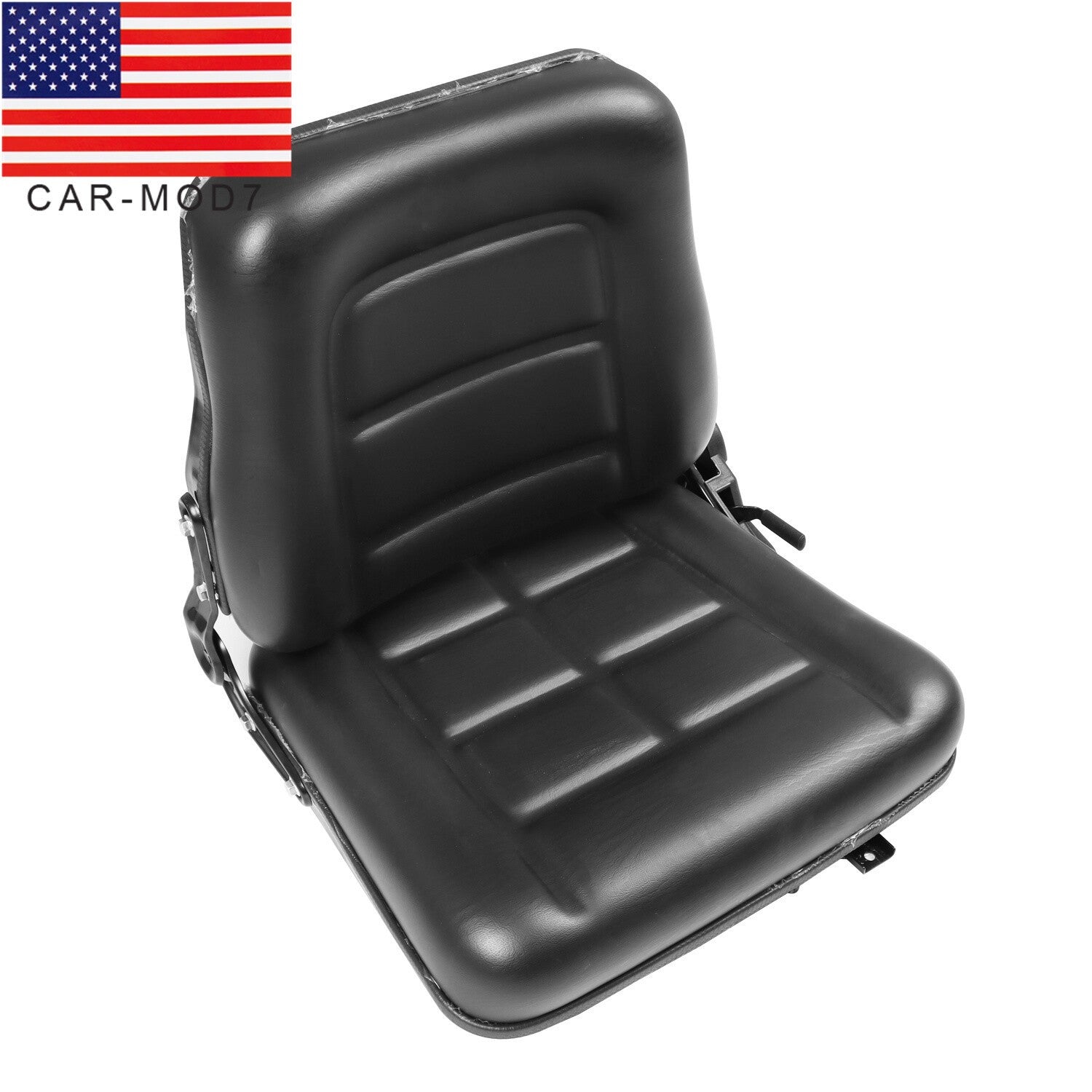 Universal Fold Down Tractor Forklift Seat with Micro Switch and Slide - Black