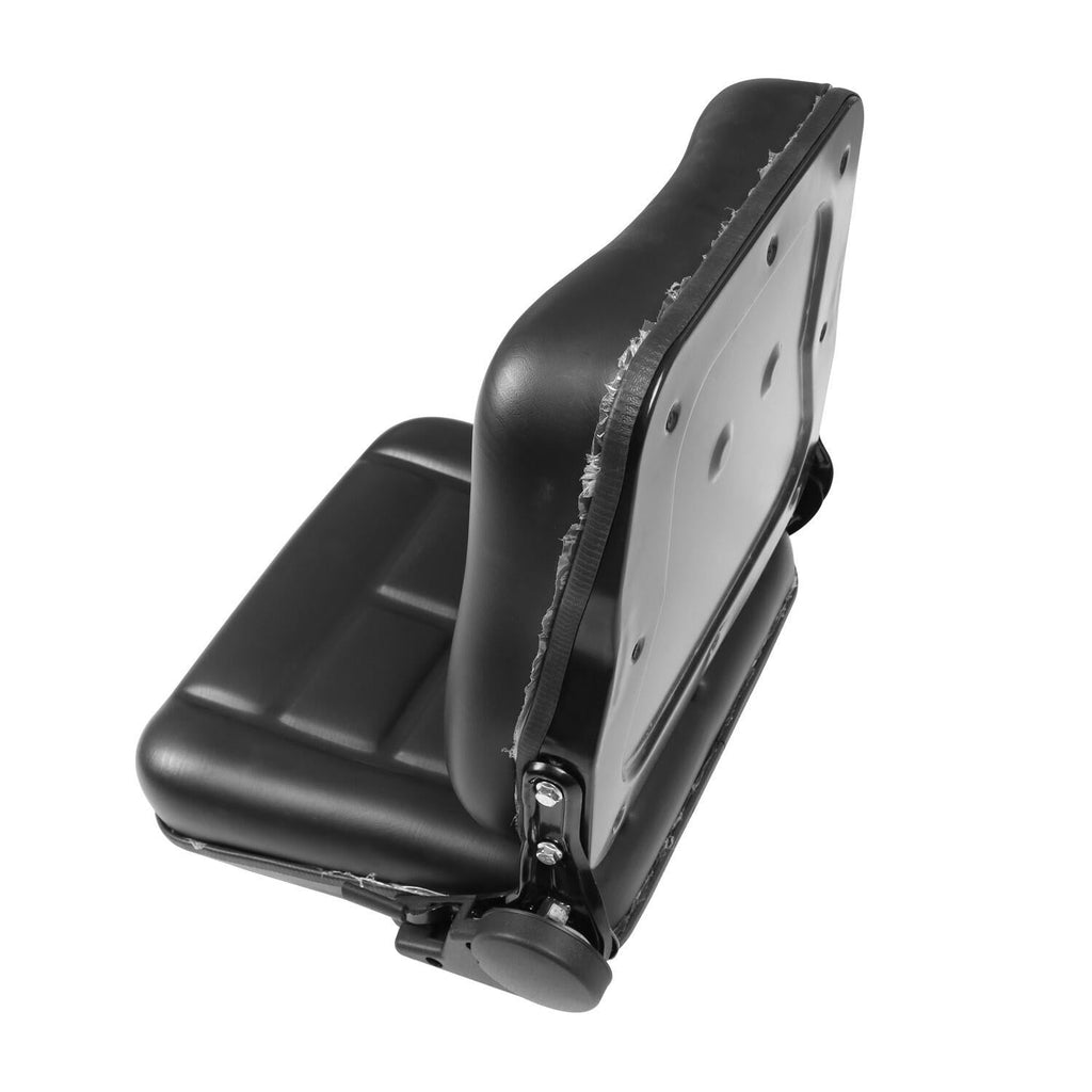 Universal Fold Down Tractor Forklift Seat with Micro Switch and Slide - Black
