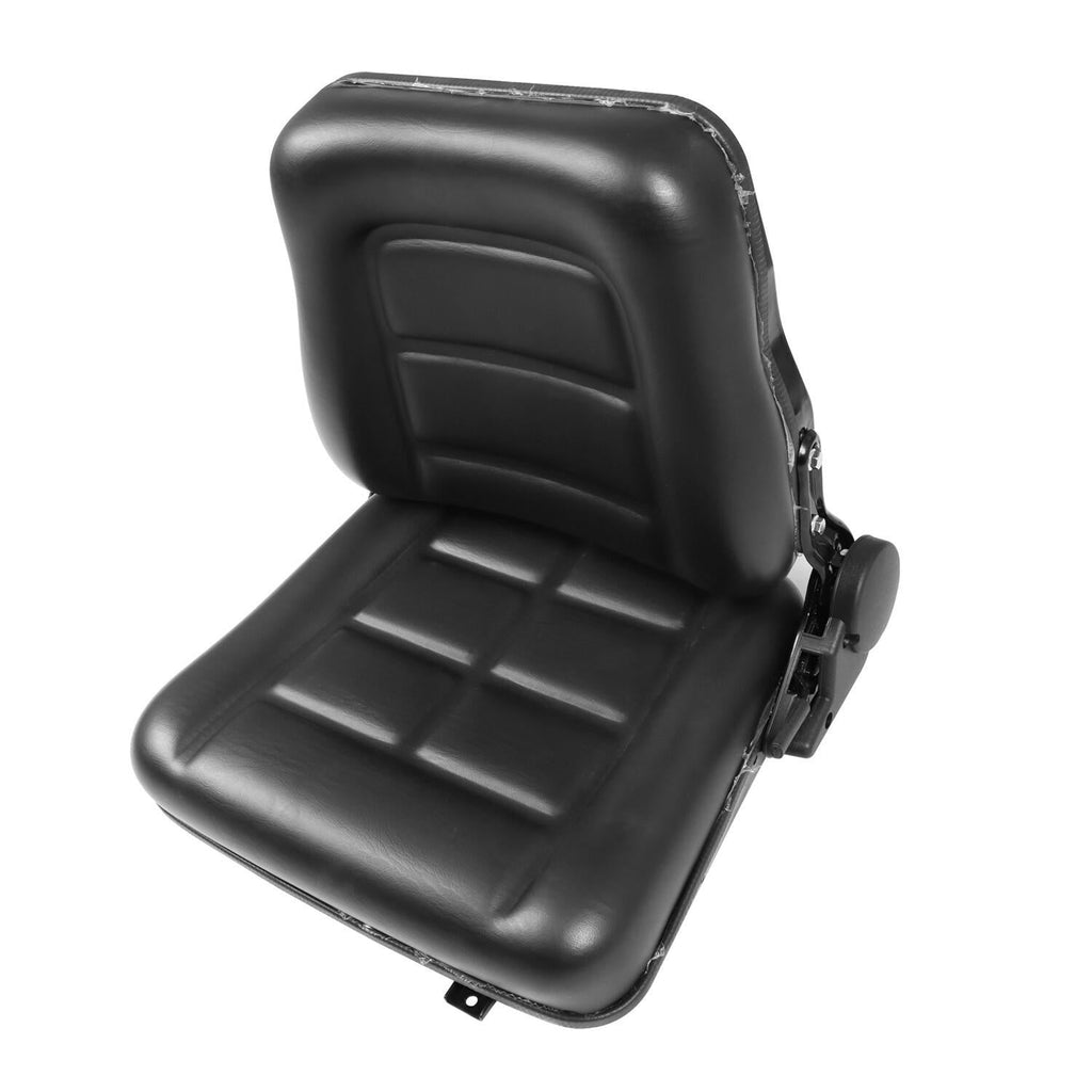 Universal Fold Down Tractor Forklift Seat with Micro Switch and Slide - Black