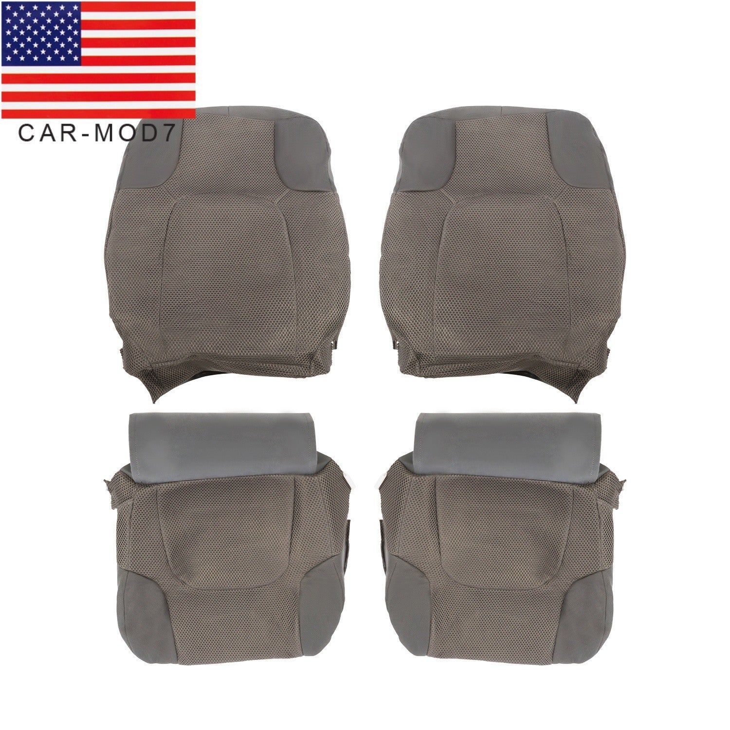 Nissan Frontier 2005-2019 Gray Cloth Seat Covers Driver & Passenger Bottom-Top