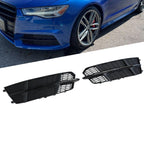 AUDI S6 A6 S-Line 2016-2018 Black Front Fog Light Cover Honeycomb Grille