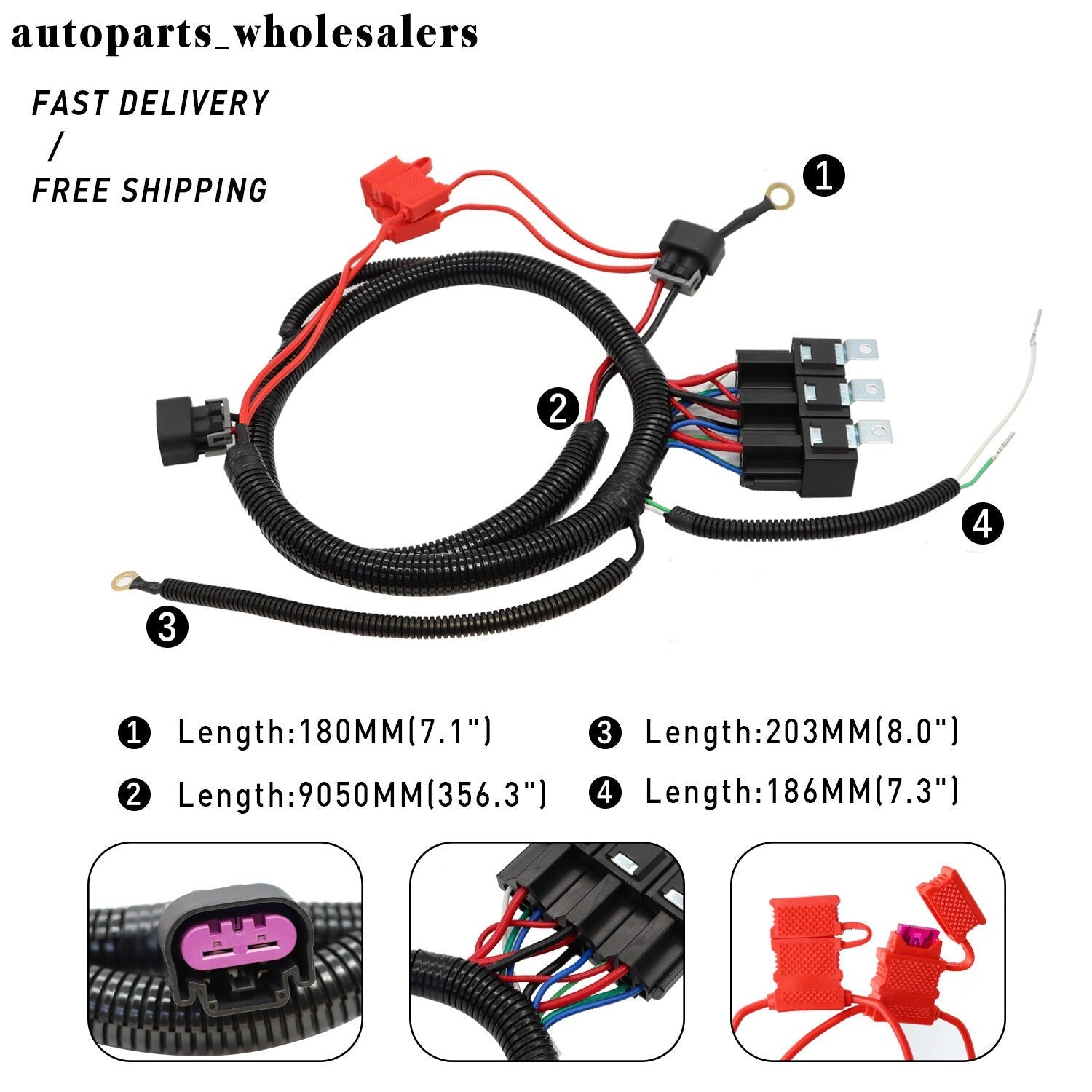 1999-2006 ECU Dual Electric Fan Upgrade Wiring Harness 7L5533A226T