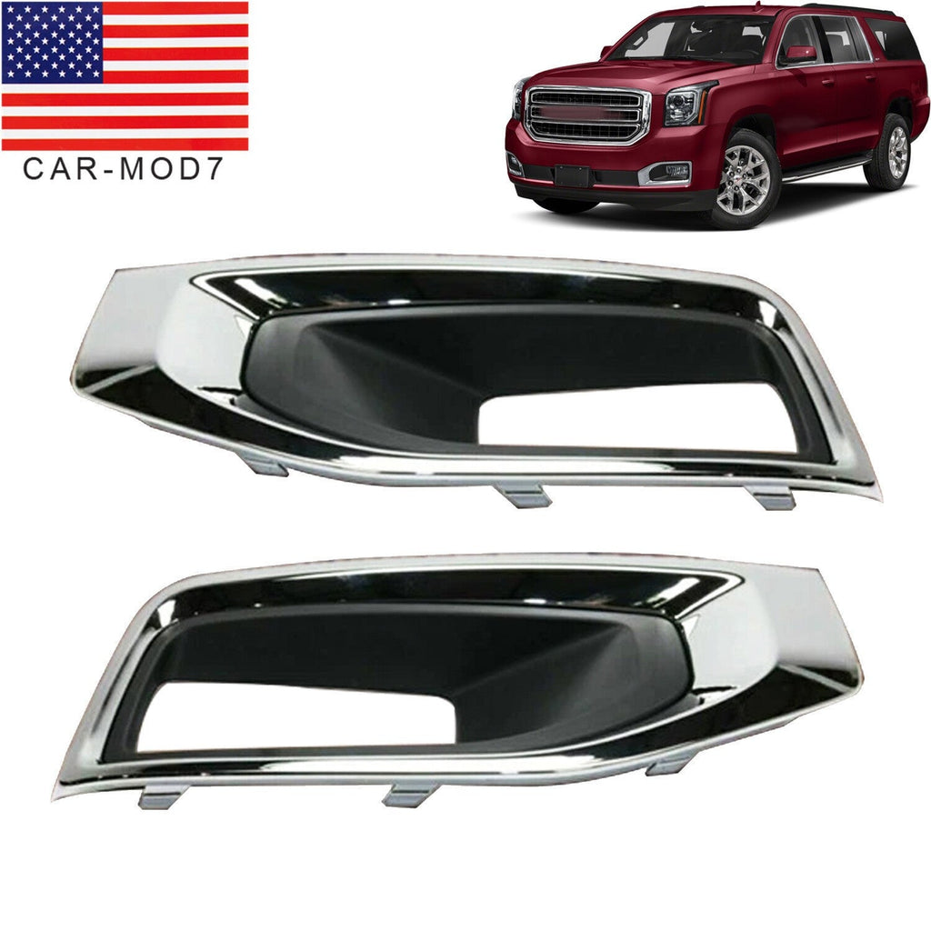 Black Fog Light Covers for 2015-2020 GMC Yukon XL Denali SLE SLT Left & Right