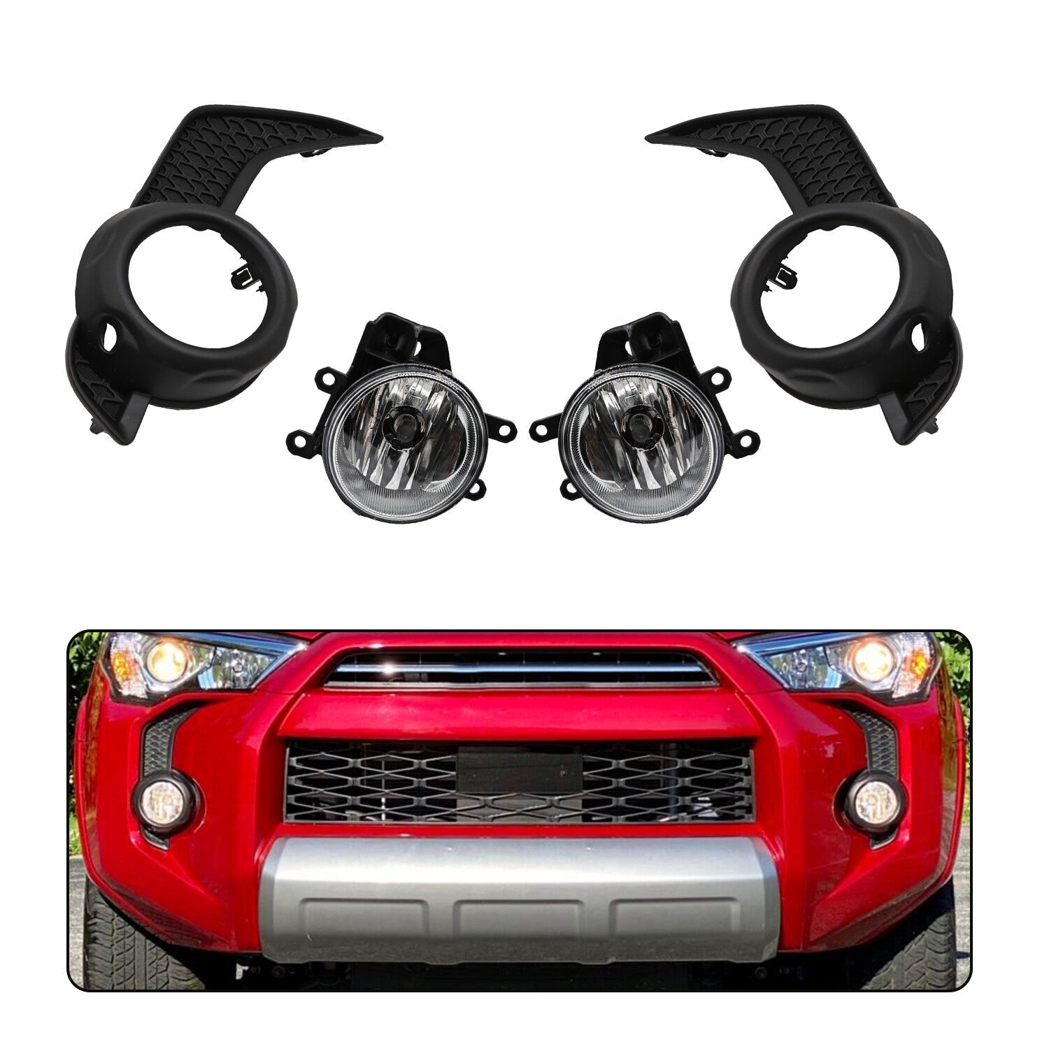 Fog Light Bezel Trim Covers for 2014-2020 Toyota 4Runner TRD SR5