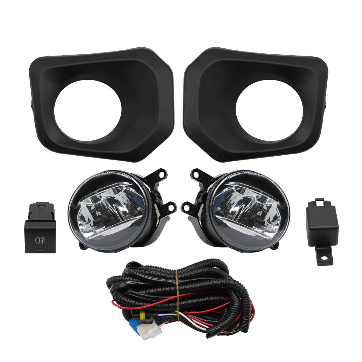 LED Fog Lights w/ Bezels Wiring Switch Kit for 2016-2023 Toyota Tacoma SR SR5