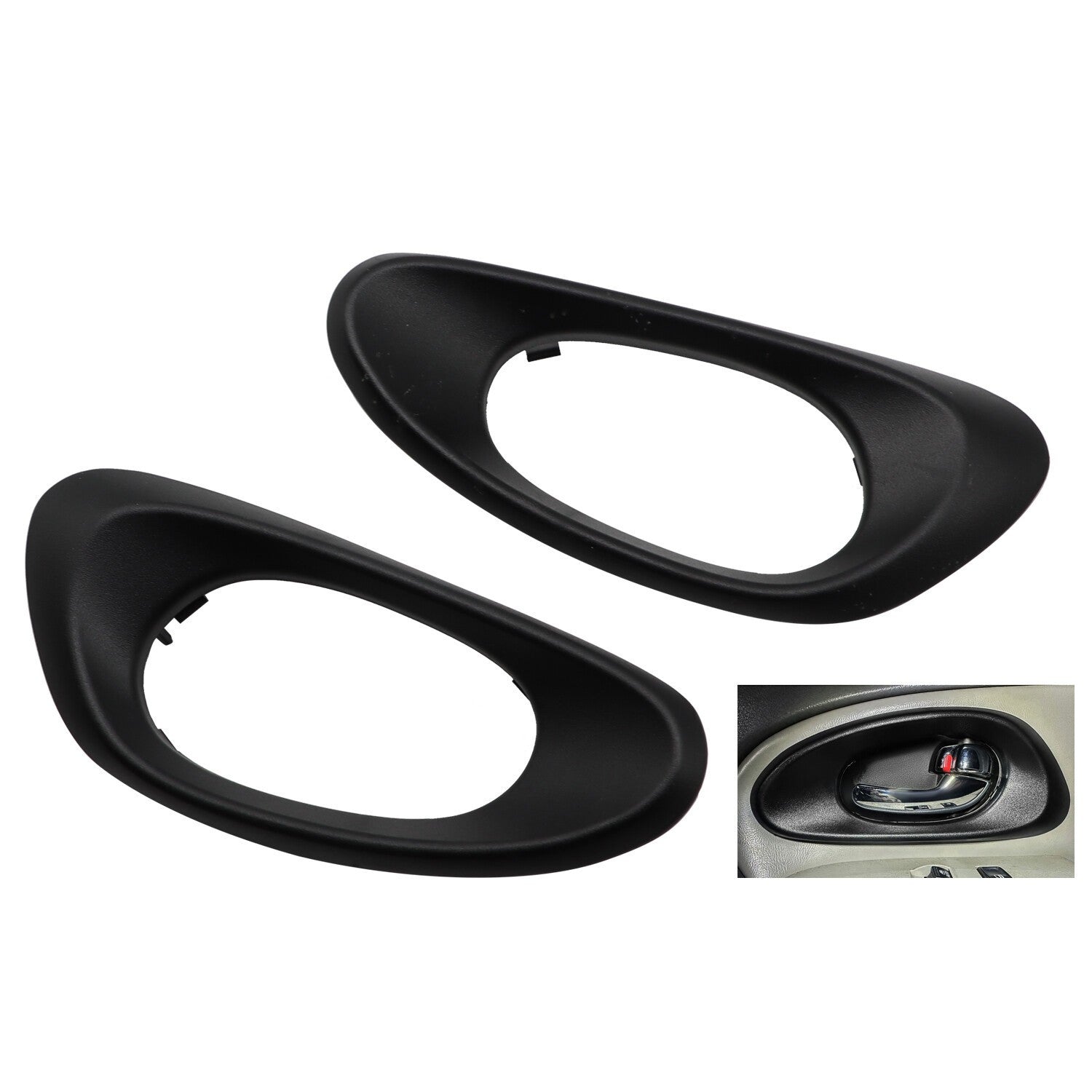 02-09 Chevy Trailblazer Front Inside Door Handle Textured Trim Bezel Set