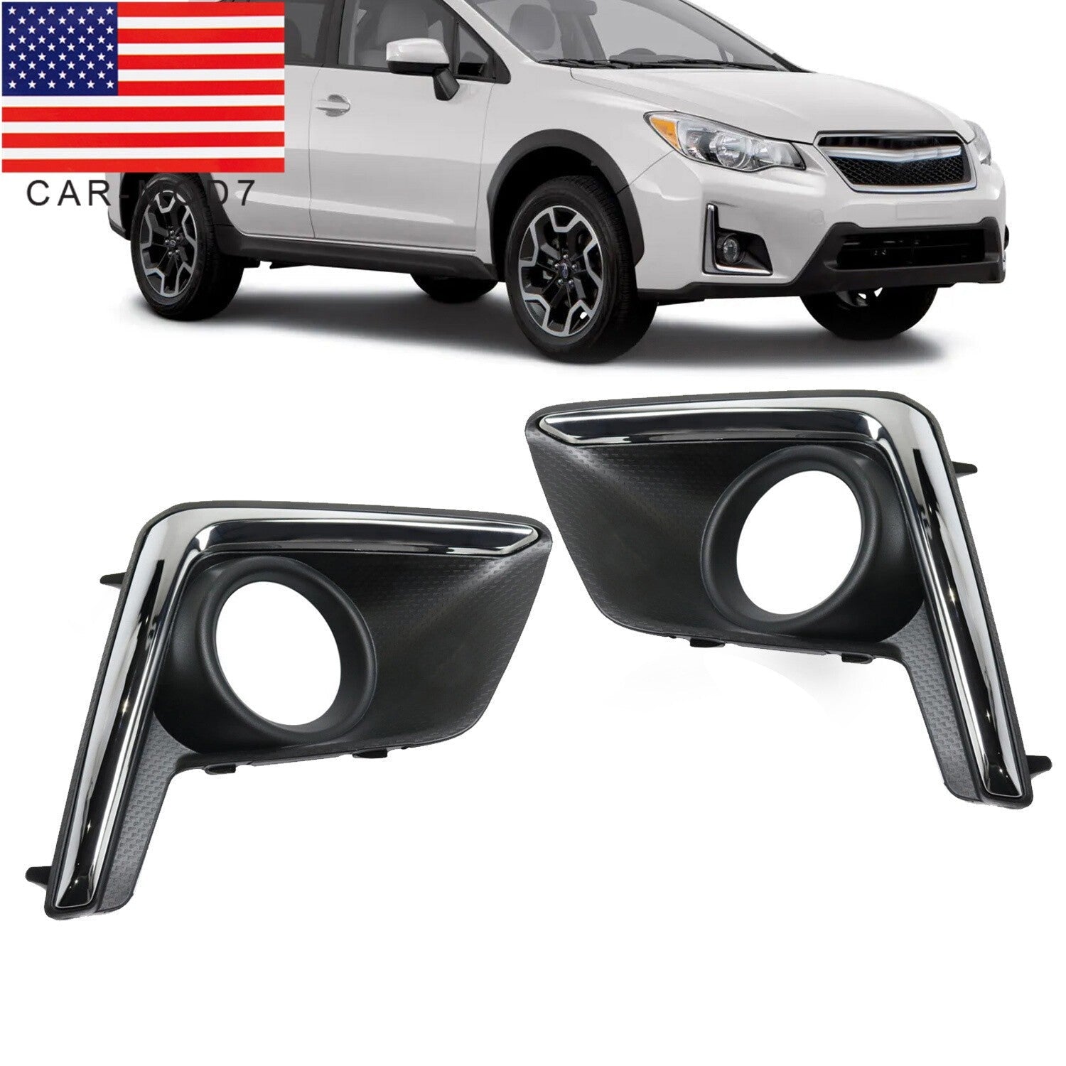2016-17 Subaru Crosstrek Fog Light Trim Set Left & Right Textured Black 2Pc