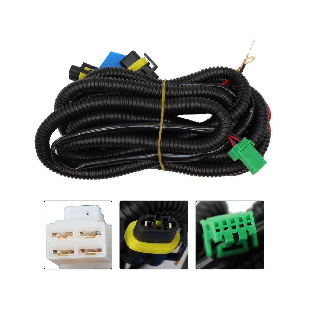 LED Fog Lights Kit w/ Bezel, Switch, Wires & Relay for 19-21 Nissan Murano